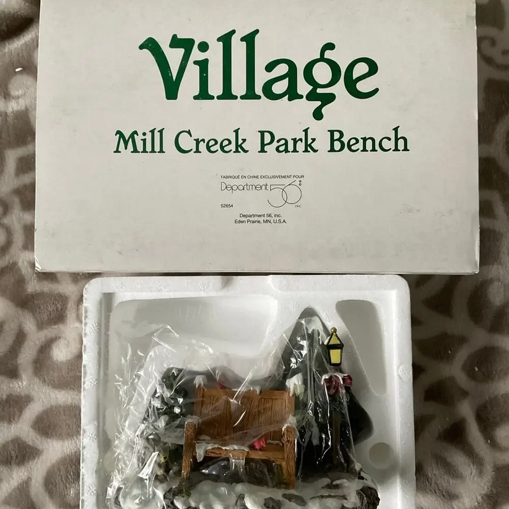 Department 56 Village Mill‎ Creek Park bench Heritage Village collection new